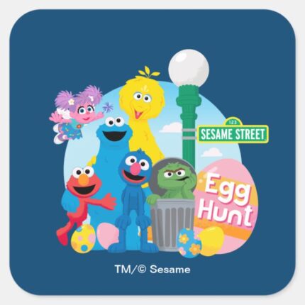 Sesame Street Easter Egg Hunt Square Sticker