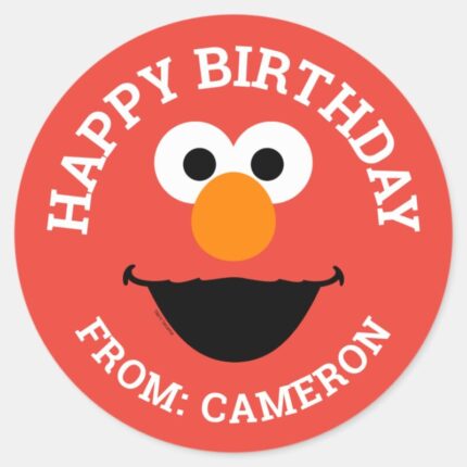 Sesame Street Elmo Face Happy Birthday Gift Tag