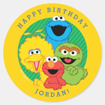 Sesame Street Pals Birthday Classic Round Sticker