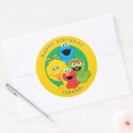 Sesame Street Pals Birthday Classic Round Sticker