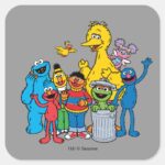 Sesame Street Pals Waving Square Sticker