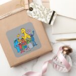 Sesame Street Pals Waving Square Sticker
