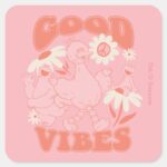Sesame Street Pals Good Vibes Square Sticker
