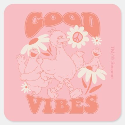 Sesame Street Pals Good Vibes Square Sticker