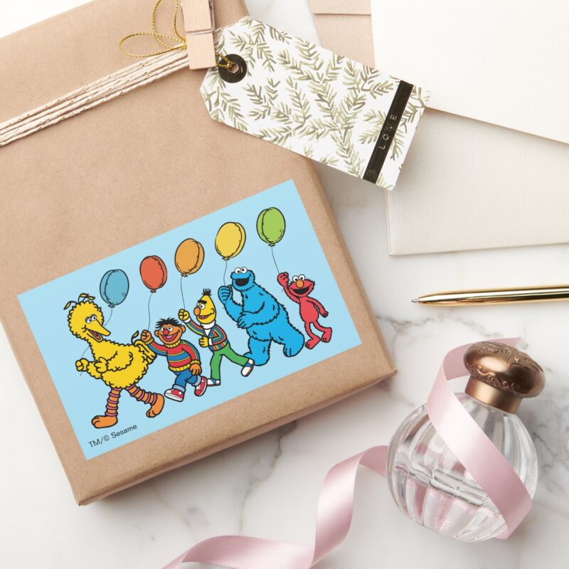 Sesame Street Pals Party Balloons Rectangular Sticker Sesame Street Pals Party Balloons Rectangular Sticker