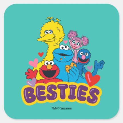 Sesame Street Valentine Besties Square Sticker