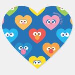 Sesame Street Valentine Hearts Pattern Heart Sticker