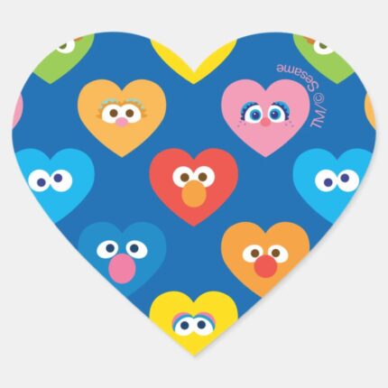 Sesame Street Valentine Hearts Pattern Heart Sticker