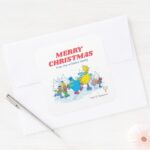 Sesame Street Winter Merry Christmas Square Sticker