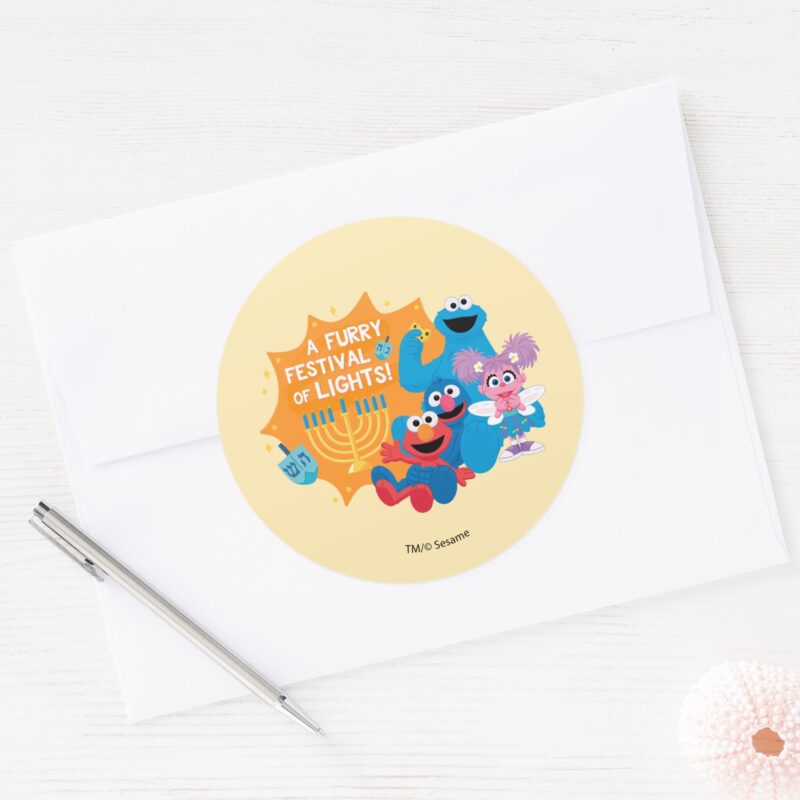 Sesame Street A Furry Festival Of Lights Classic Round Sticker