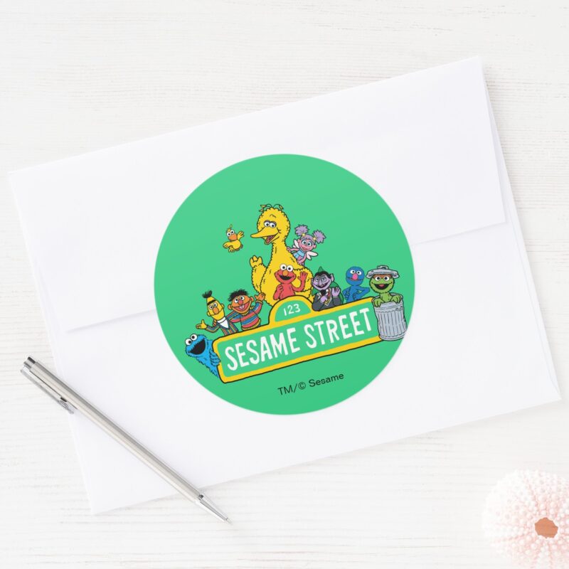 Sesame Street All Around The Sesame Street Sign Classic Round Sticker