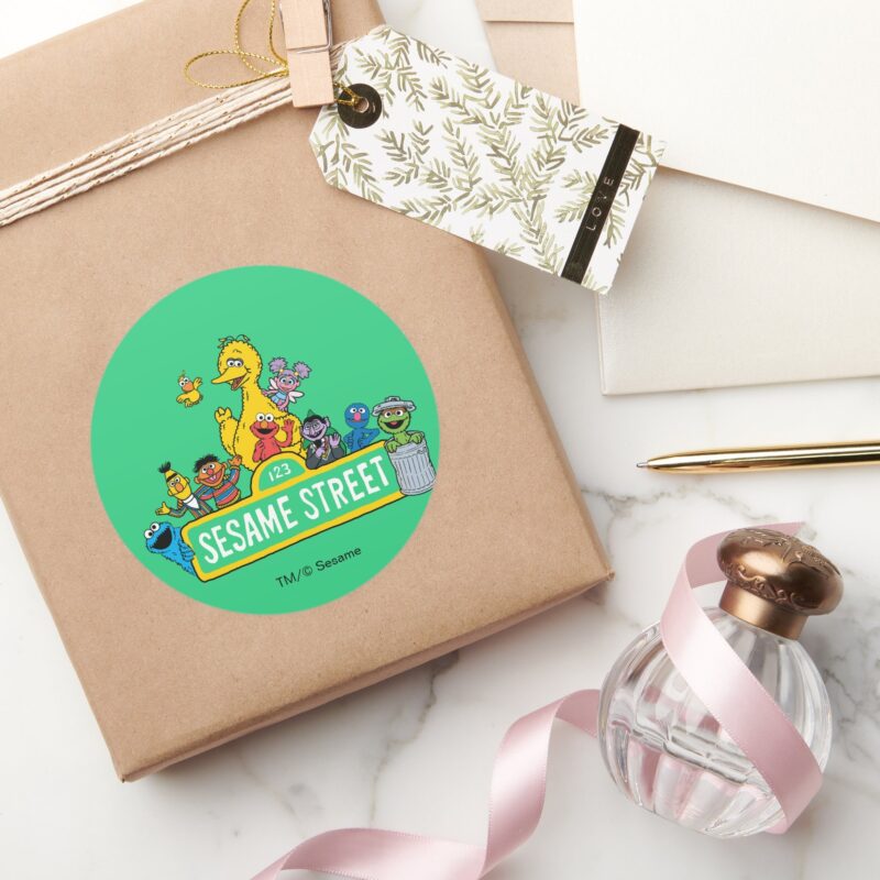 Sesame Street All Around The Sesame Street Sign Classic Round Sticker