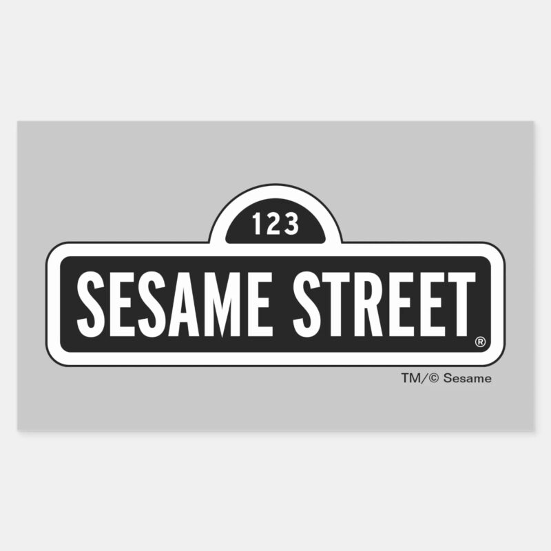 Sesame Street BW Logo Rectangular Sticker Sesame Street BW Logo Rectangular Sticker