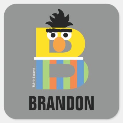 Sesame Street B Is For Bert Square Sticker