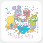 Sesame Street Babys First Birthday Thank You Square Sticker
