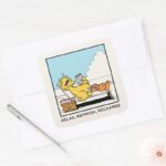 Sesame Street Big Bird Relax Refresh Recharge Square Sticker
