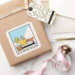 Sesame Street Big Bird Relax Refresh Recharge Square Sticker