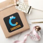 Sesame Street C Is For Cookie Monster Square Sticker