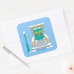 Sesame Street Christmas Doorstep Square Sticker