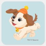 Sesame Street Christmas Tango Square Sticker