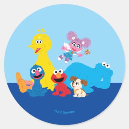 Sesame Street Colorful Sesame Street Pals Classic Round Sticker