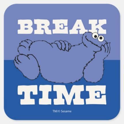 Sesame Street Cookie Monster Break Time Square Sticker