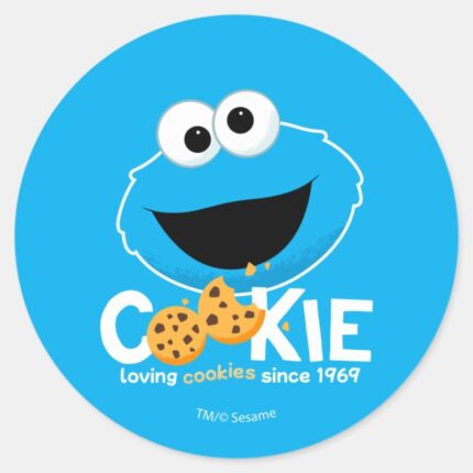 Sesame Street Cookie Monster Loving Cookies Classic Round Sticker