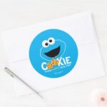 Sesame Street Cookie Monster Loving Cookies Classic Round Sticker