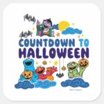 Sesame Street Countdown To Halloween Square Sticker