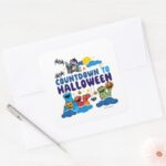 Sesame Street Countdown To Halloween Square Sticker
