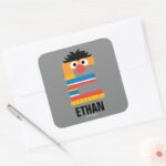Sesame Street E Is For Ernie Square Sticker