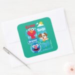 Sesame Street Elmo Tango Grover Park Graphic Square Sticker