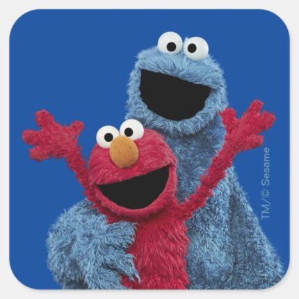 Sesame Street Elmo Cookie Monster Square Sticker