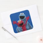 Sesame Street Elmo Cookie Monster Square Sticker