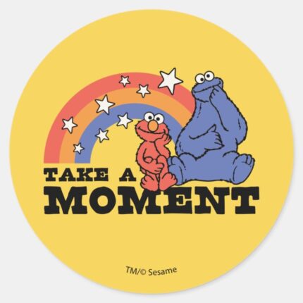 Sesame Street Elmo Cookie Take A Moment Classic Round Sticker