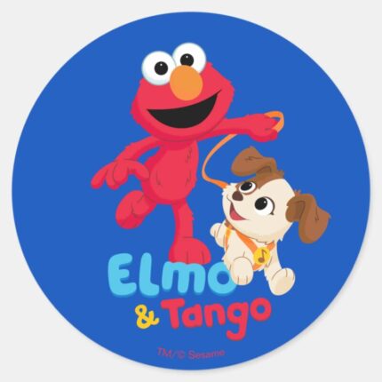 Sesame Street Elmo Tango Running Classic Round Sticker