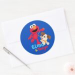 Sesame Street Elmo Tango Running Classic Round Sticker