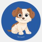 Sesame Street Elmos Puppy Tango Classic Round Sticker