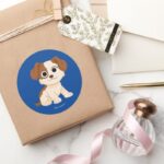 Sesame Street Elmos Puppy Tango Classic Round Sticker