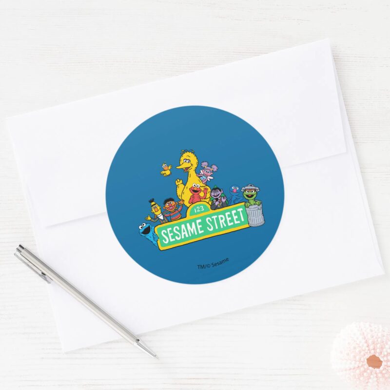Sesame Street Full Color With Pals Classic Round Sticker