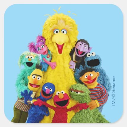 Sesame Street Fun Colorful Pals Portrait Square Sticker