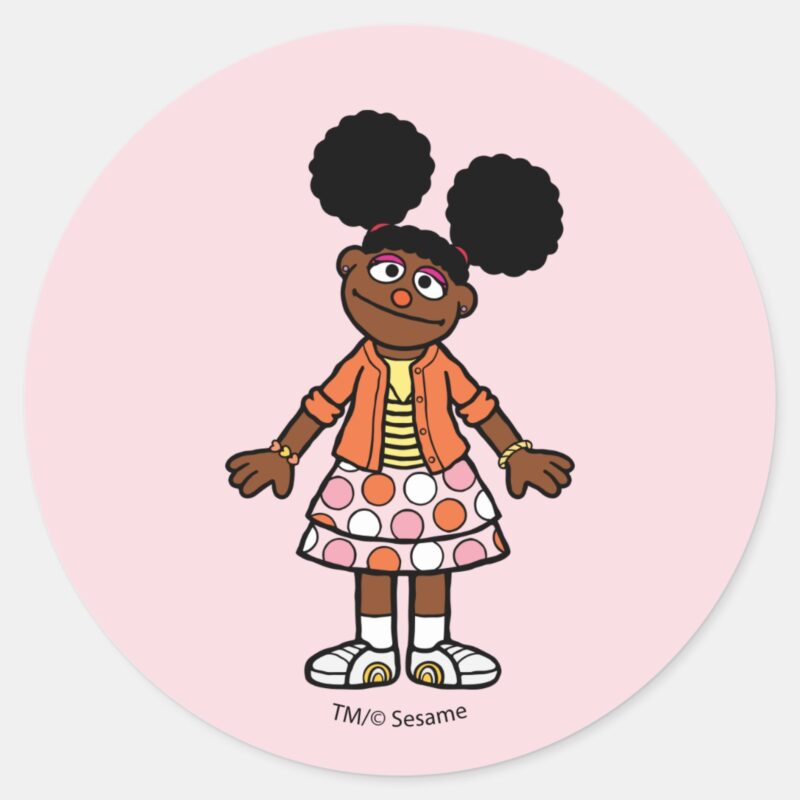 Sesame Street Gabrielle Portrait Classic Round Sticker Sesame Street Gabrielle Portrait Classic Round Sticker