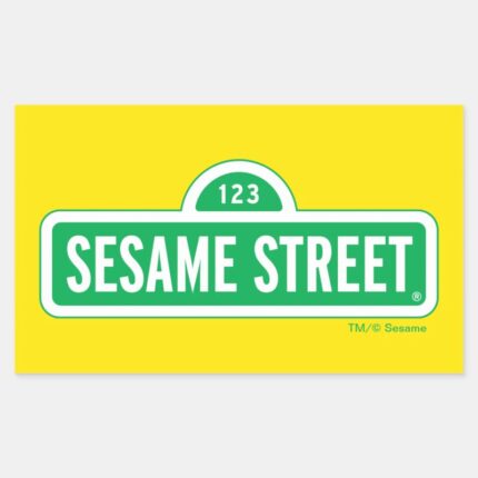 Sesame Street Green Logo Rectangular Sticker
