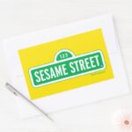Sesame Street Green Logo Rectangular Sticker