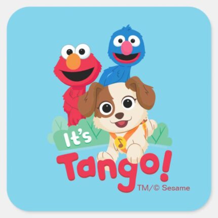 Sesame Street Its Tango With Elmo Grover Square Sticker