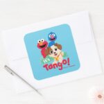 Sesame Street Its Tango With Elmo Grover Square Sticker