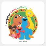 Sesame Street Laughter Love Unity Square Sticker