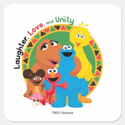 Sesame Street Laughter Love Unity Square Sticker