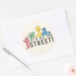 Sesame Street Lets Hit The Street Classic Round Sticker