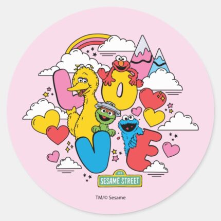 Sesame Street Love Classic Round Sticker